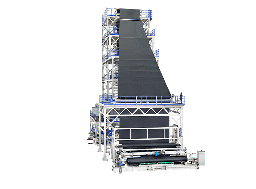 ClassicX Series-Blown Film Extrusion Line (Air-cooling)-3, 4 Layer Co-extrusion Blown Geomembrane Film Machine complete unit