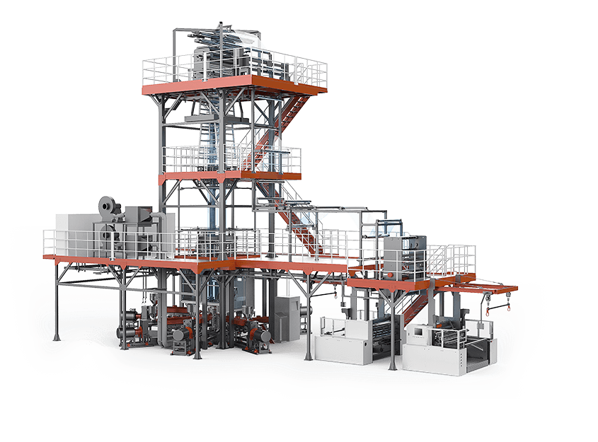 ClassicX Series-Blown Film Extrusion Line (Air-cooling)-5 to 11 Layer Blown High-barrier Film Extrusion Machine complete unit