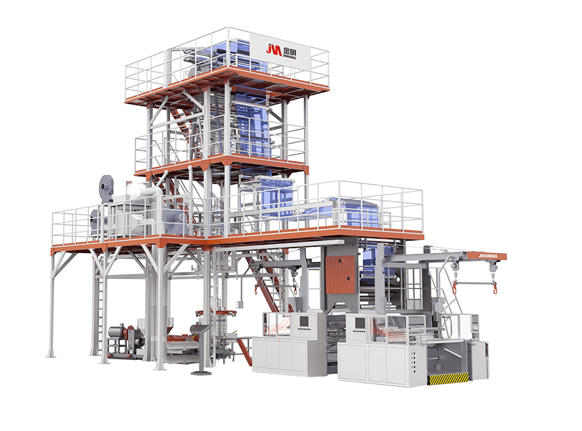 ClassicX Series-Blown Film Extrusion Line (Air-cooling)-3, 5 Layer Co-extrusion Blown PE Self-adhesive Protective Film Machine complete unit